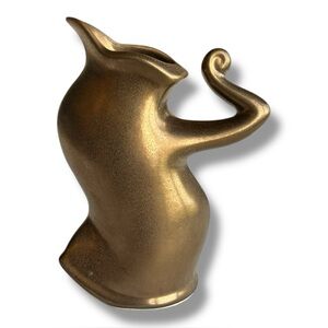 Michael Lambert Bronze Glazed Dancing Pottery Creamer Small Vase